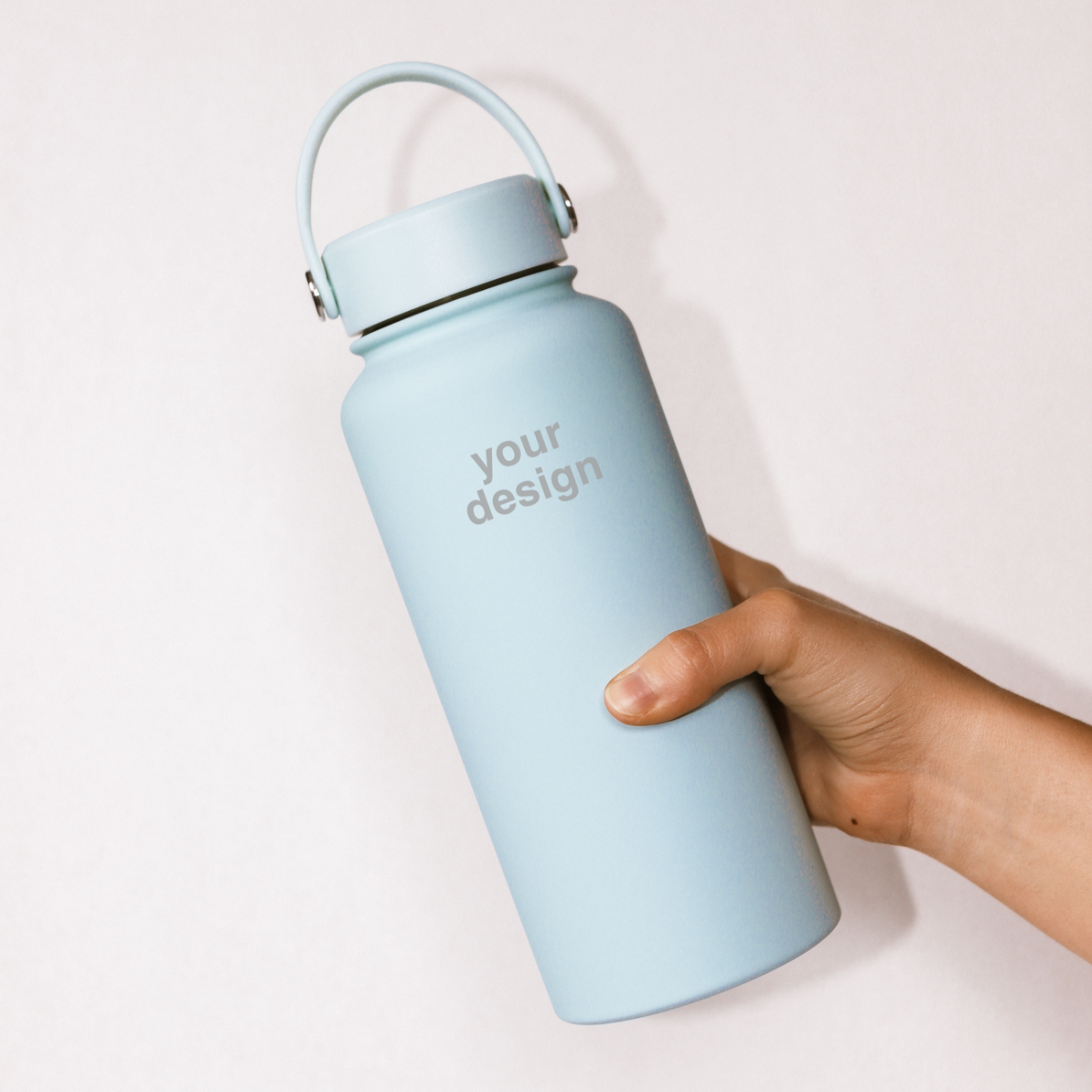 Soft Blue Custom Bottle