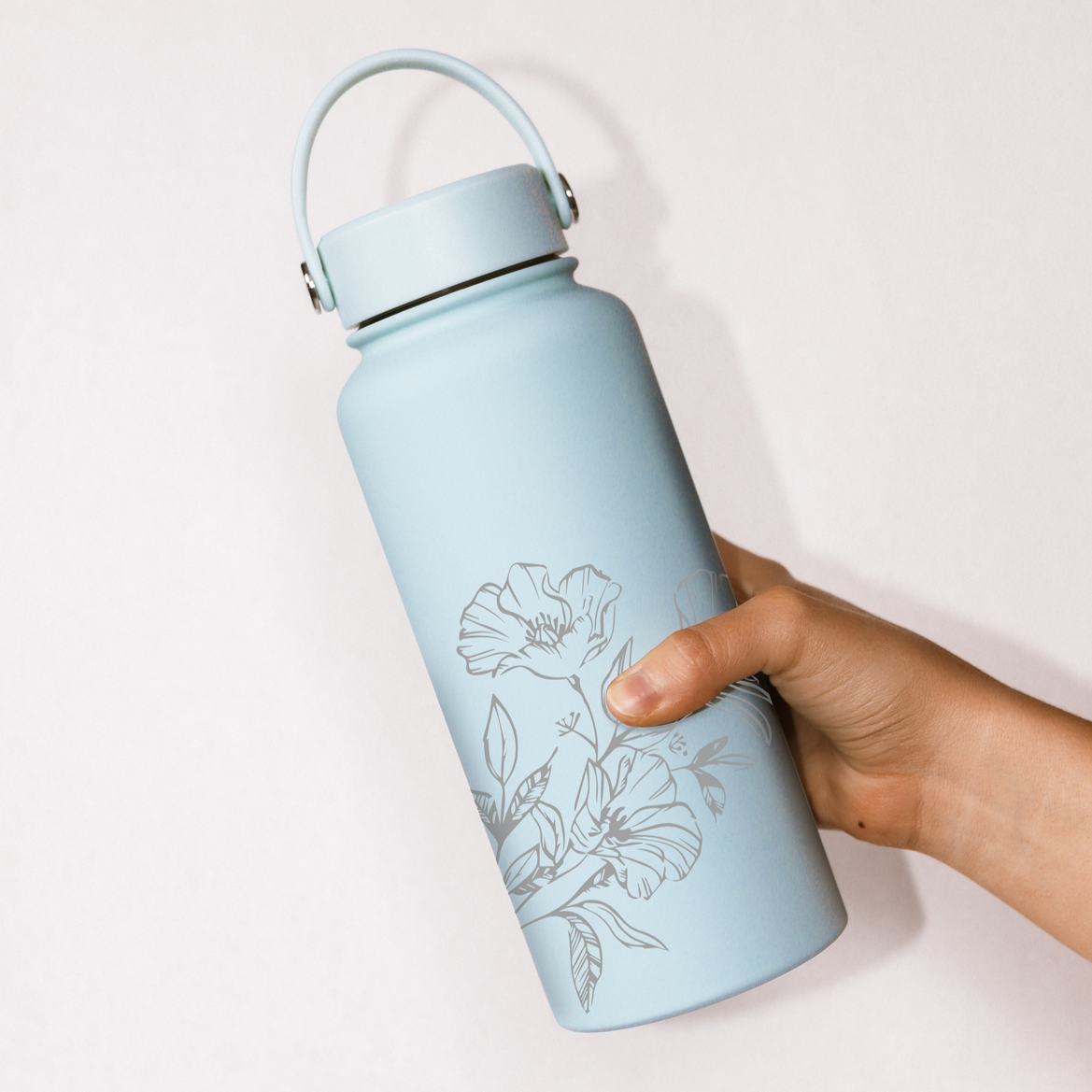 Soft Blue Custom Bottle