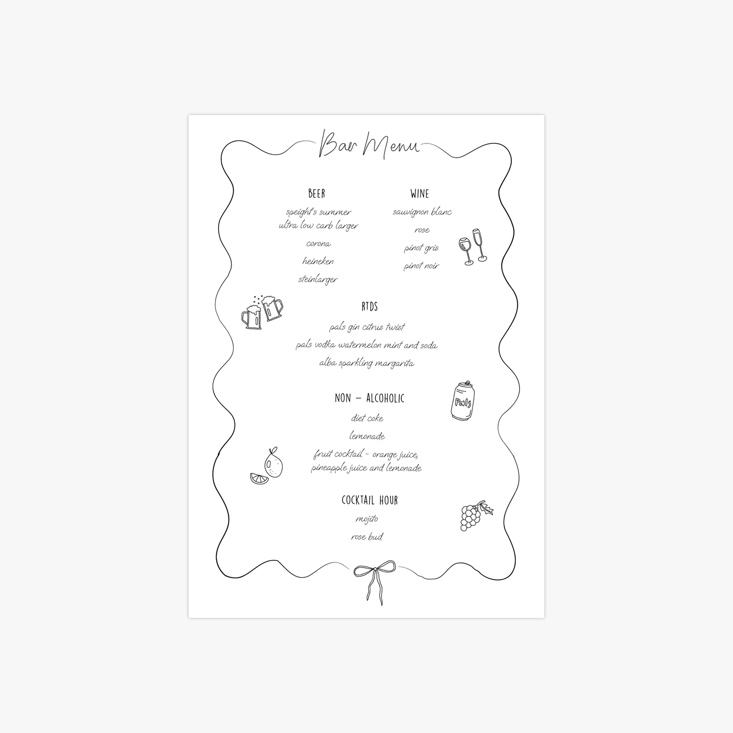 Brie Bar Menu